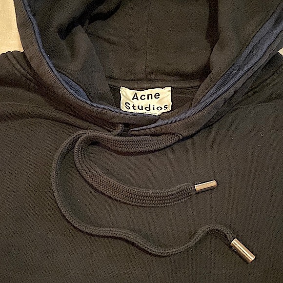 Acne studios yala black cotton fleece hoodie size M - Picture 5 of 15